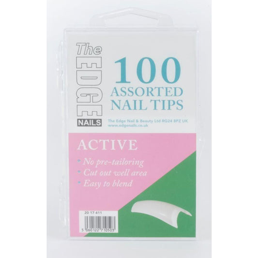 The Edge Active Nail Tips Box Of 100 Assorted Tips